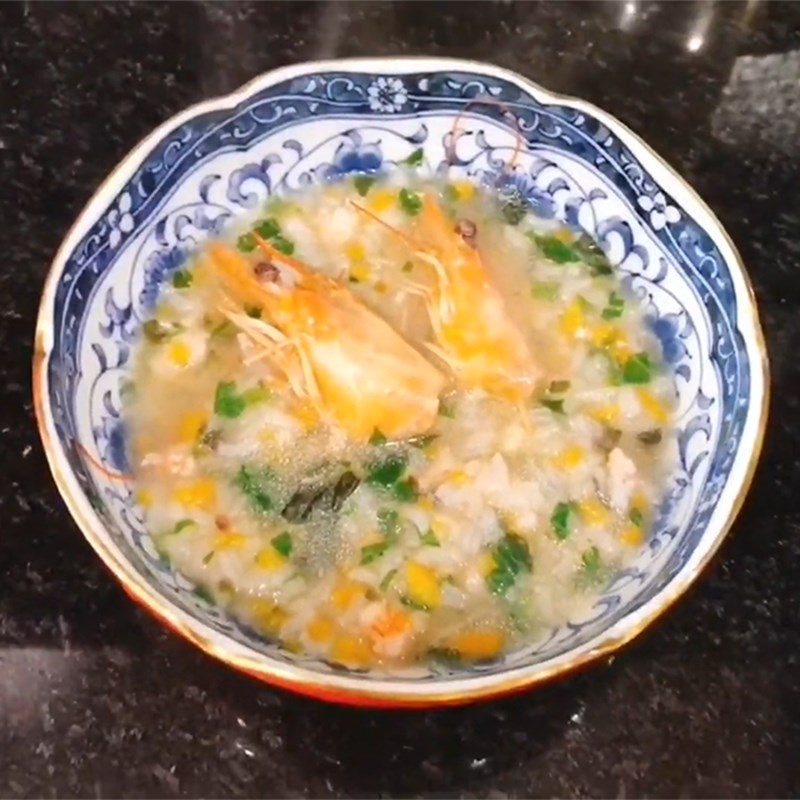 Step 4 Final product Porridge with shrimp, potato, and carrot