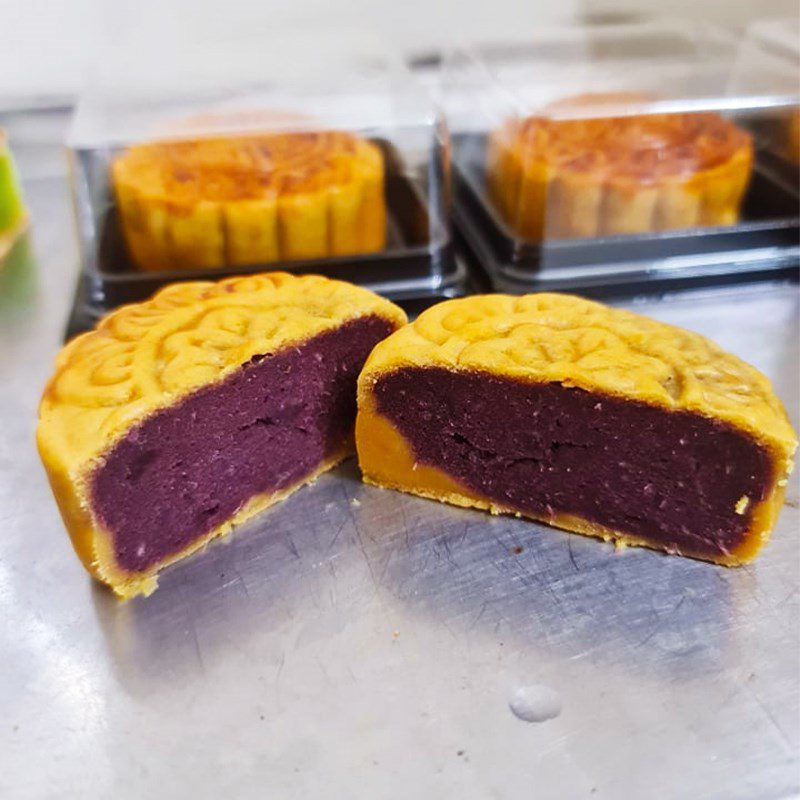 Step 6 Final product Purple sweet potato mooncake