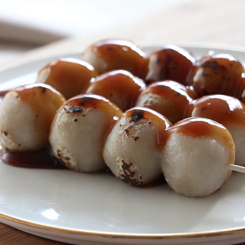 Step 7 Final Product Japanese Grilled Rice Cake - Mitarashi dango