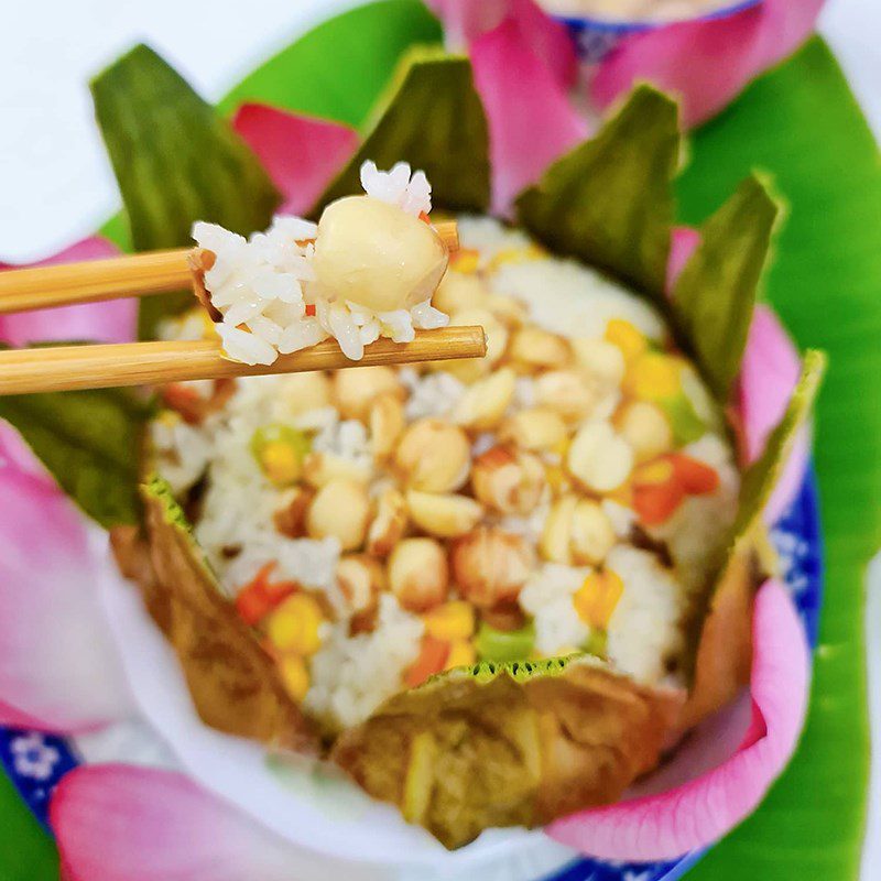 Step 4 Final Product Vegetarian Lotus Leaf Rice (Recipe shared by users)