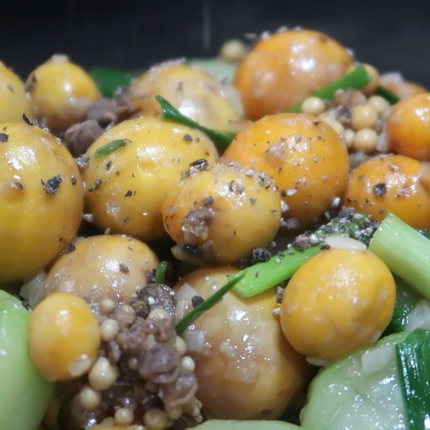 Step 4 Final product Young eggs stir-fried with gourd