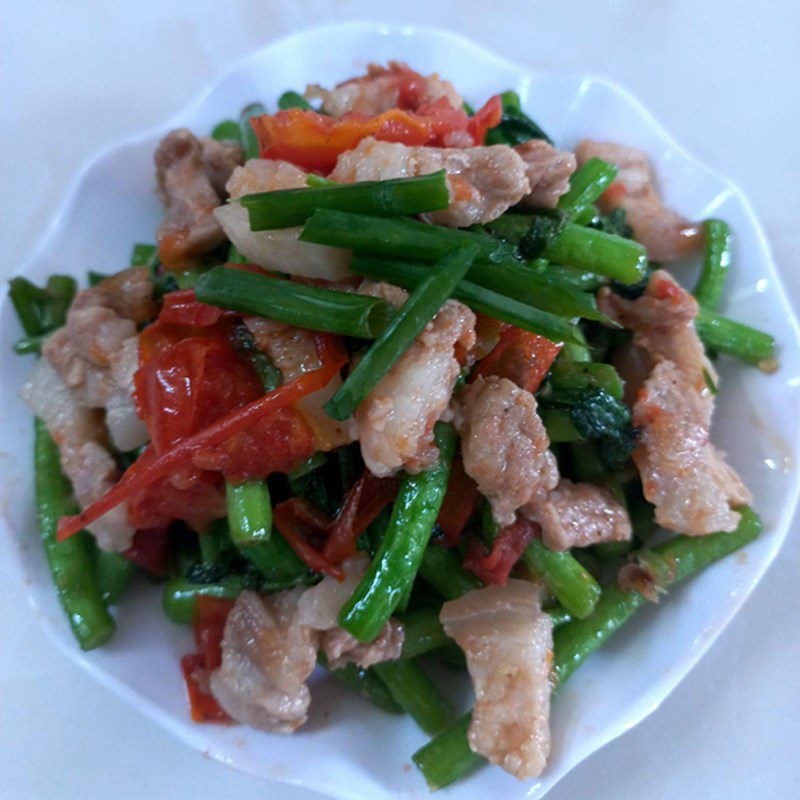 Step 4 Final Product How to make stir-fried water spinach with pork