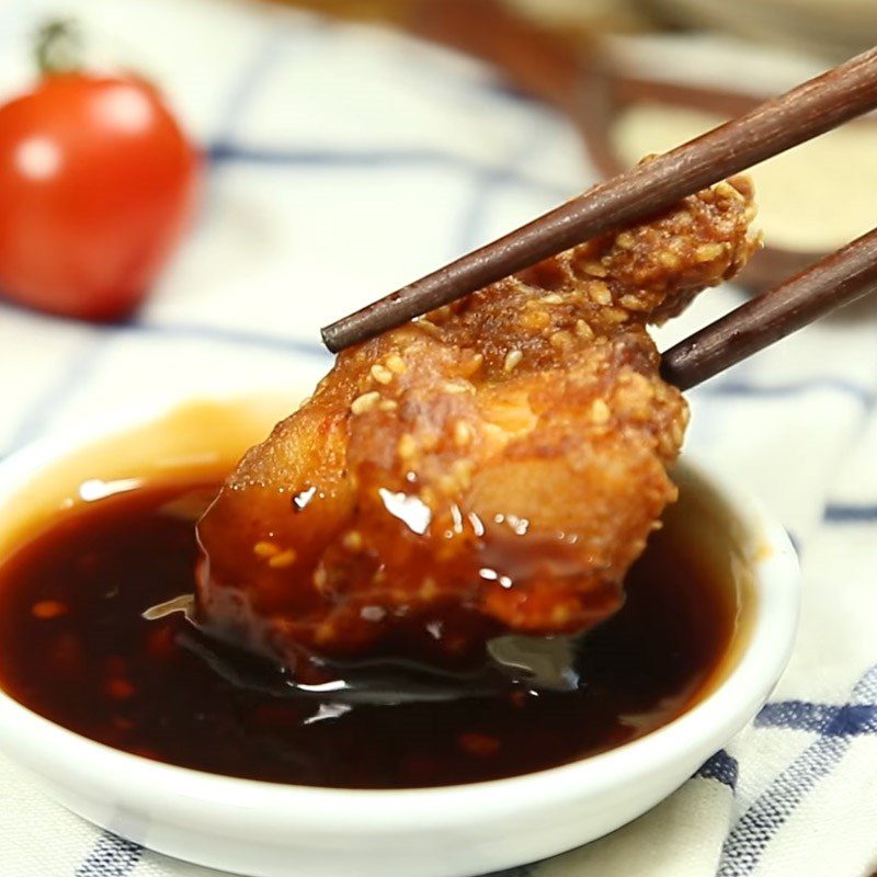 Step 5 Finished product of fried pork belly with sesame