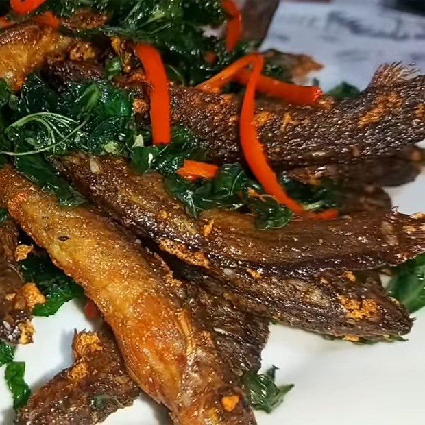 Step 4 Final product Fried eel with betel leaves