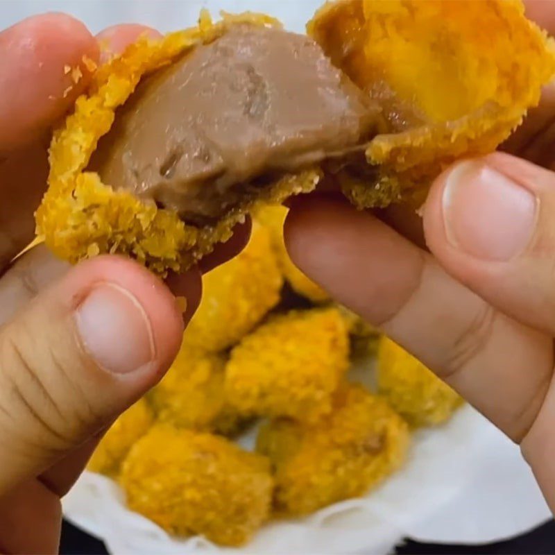 Step 7 Final Product Fried fresh milk cake with chocolate flavor