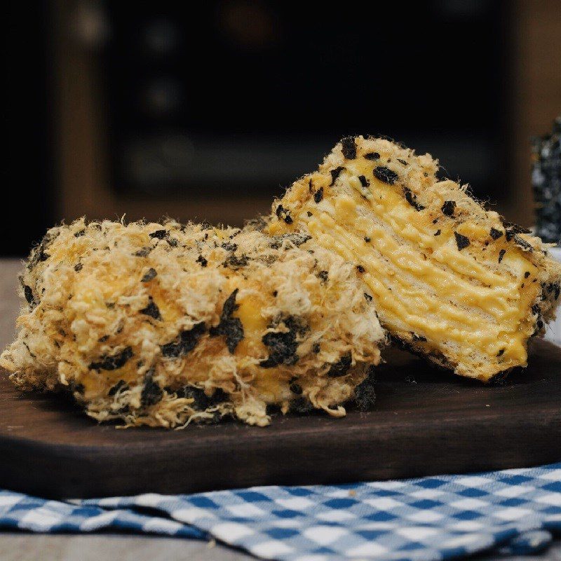 Step 4 Final Product Salted Egg Cheese Bread with Dried Pork Floss