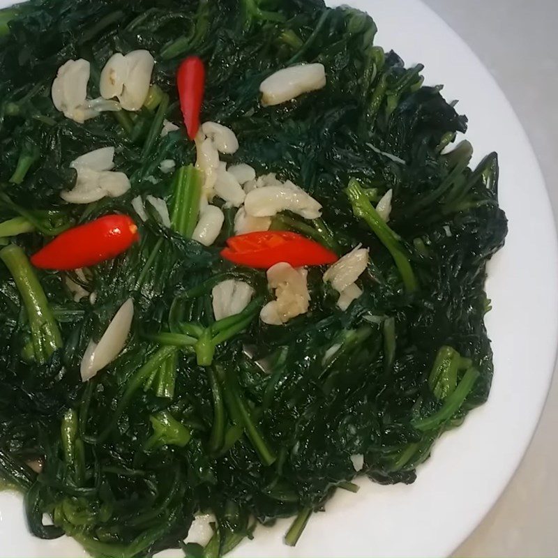 Step 3 Final product Stir-fried mustard greens with garlic