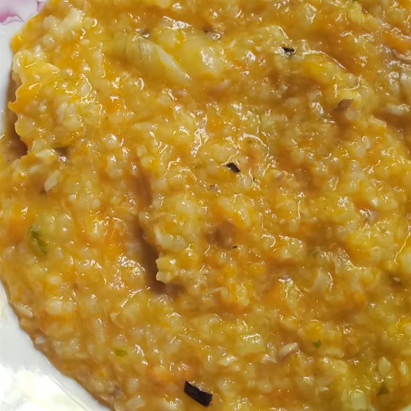 Step 5 Final product Fish porridge with pumpkin for weaning