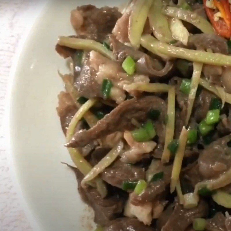 Step 4 Final product Stir-fried pig heart with ginger