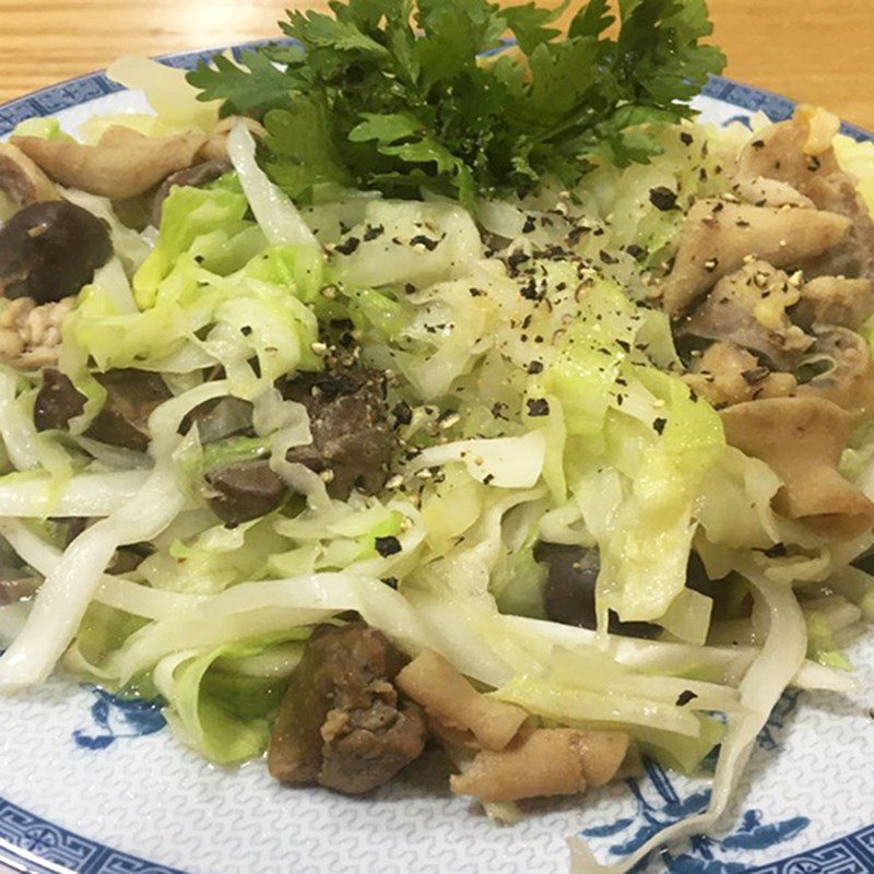 Step 3 Final Product Stir-fried Chicken Guts with Cabbage