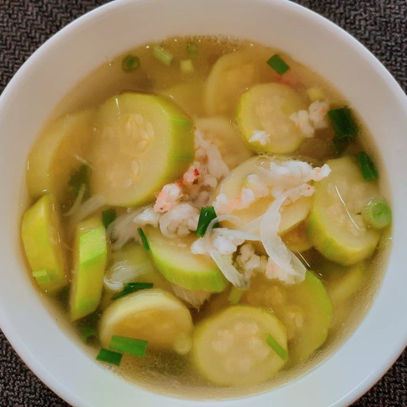 Step 3 Final Product Zucchini Soup with Shrimp