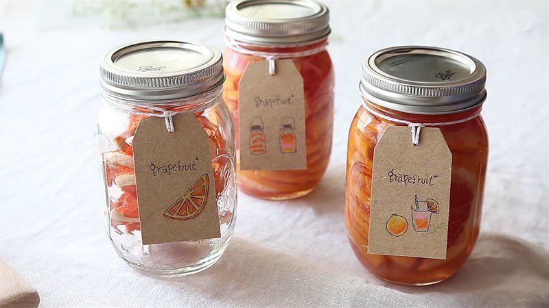 Grapefruit soaked in sugar