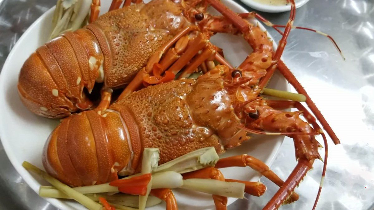 Beer-steamed lobster