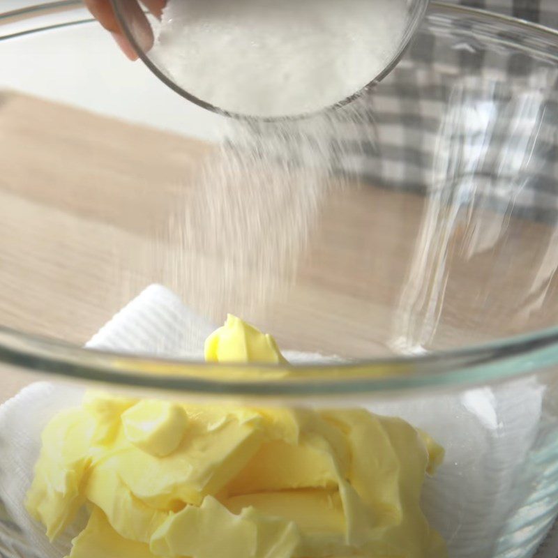 Step 2 Mixing butter and eggs Cheese waffle