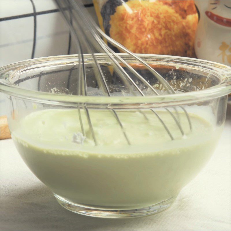 Step 2 Mix the batter Japanese zebra matcha cheese sponge cake