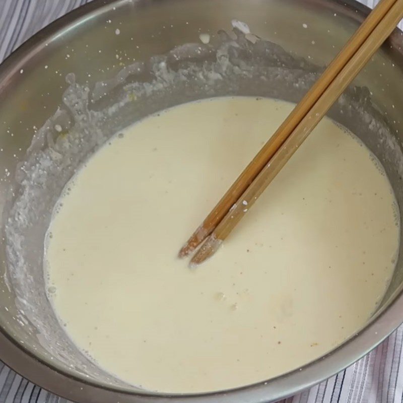 Step 2 Mix the dough Black sesame bread with matcha green tea filling