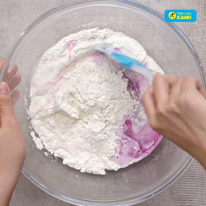 Step 1 Mixing the dough for Dragon Fruit Beef Hamburger