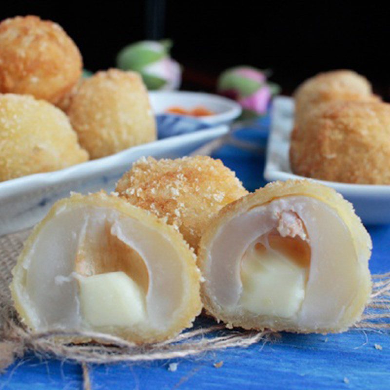 Step 4 Final Product Fried lychee with cheese filling