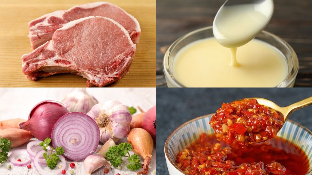 Ingredients for marinated fried pork chops