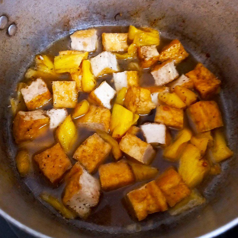 Step 3 Marinate and Braise Tofu Braised Tofu with Pineapple