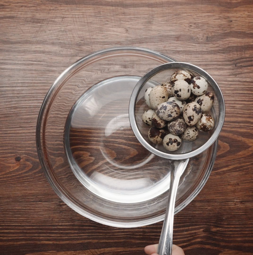 Step 1 Boil quail eggs Fried quail eggs with fish sauce