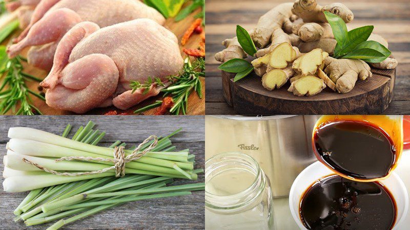 Ingredients for duck with lemongrass dish