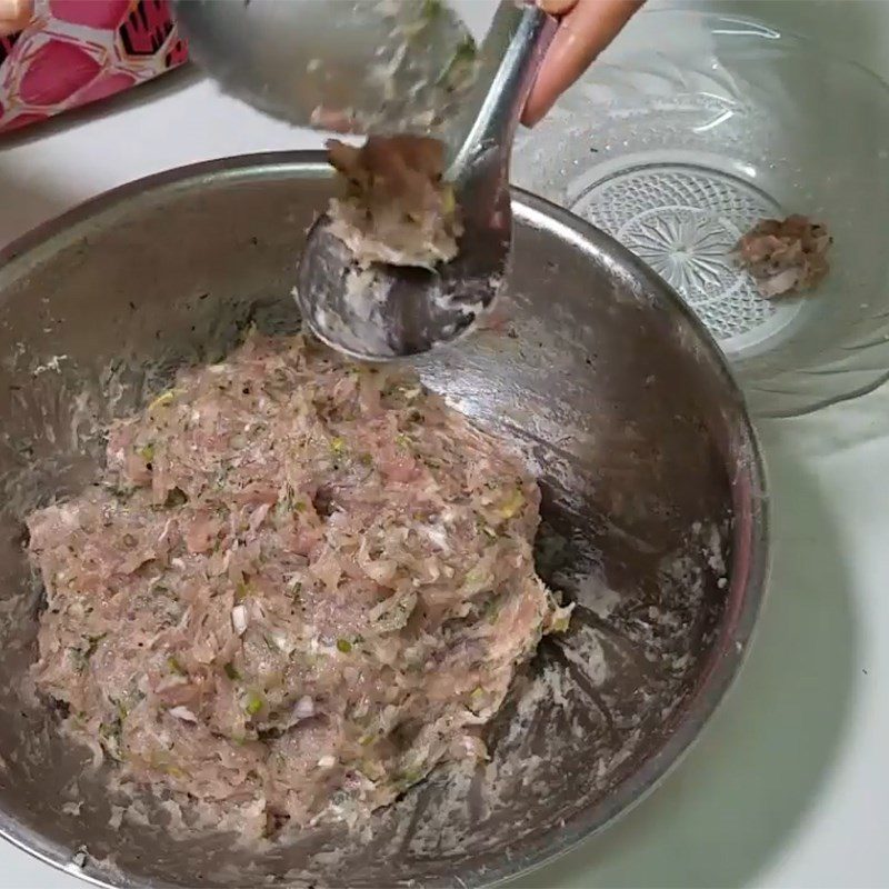 Step 3 Form fish paste balls Fish paste fried with dill