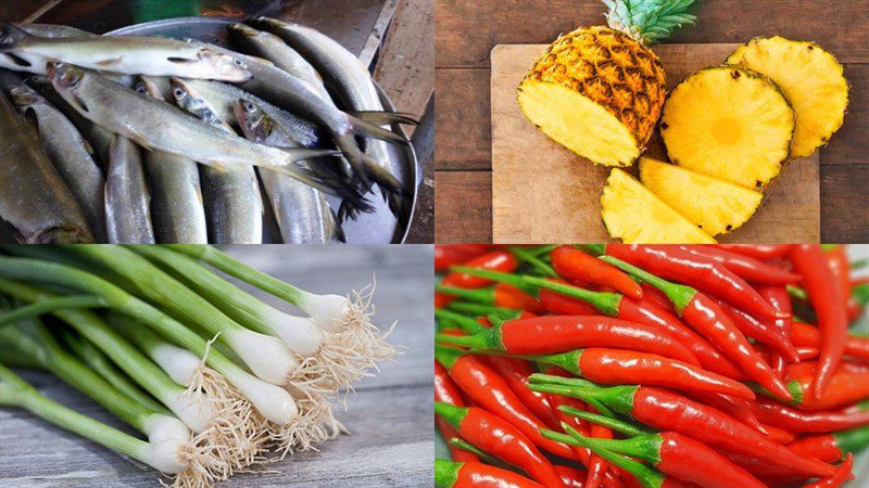 Ingredients for the dish 2 ways to make pineapple braised mackerel and tomato braised mackerel