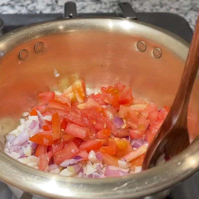 Step 2 Sauté tomatoes Sauce for grilled meat sandwich