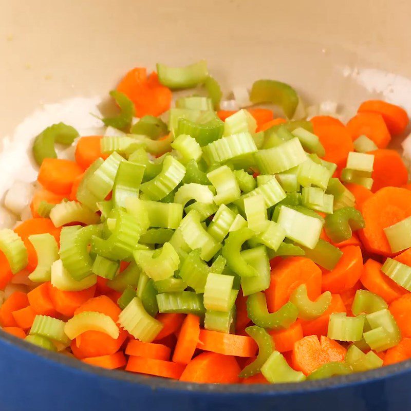 Step 2 Sauté the vegetables for Mixed Vegetable Soup