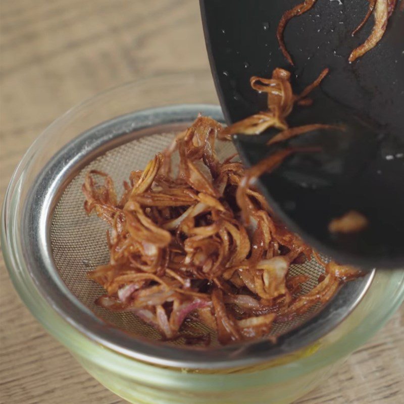 Step 2 Stir-fry meat, sausage, and fried shallots for Mooncake with sticky rice and braised meat filling