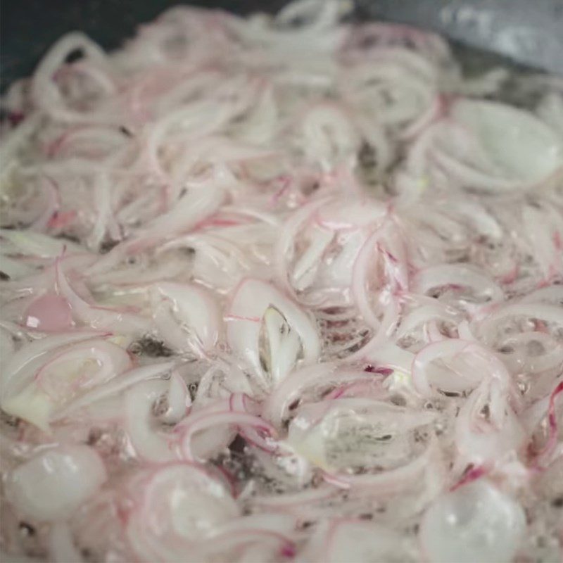 Step 2 Stir-fry meat, sausage, and fried shallots for Mooncake with sticky rice and braised meat filling