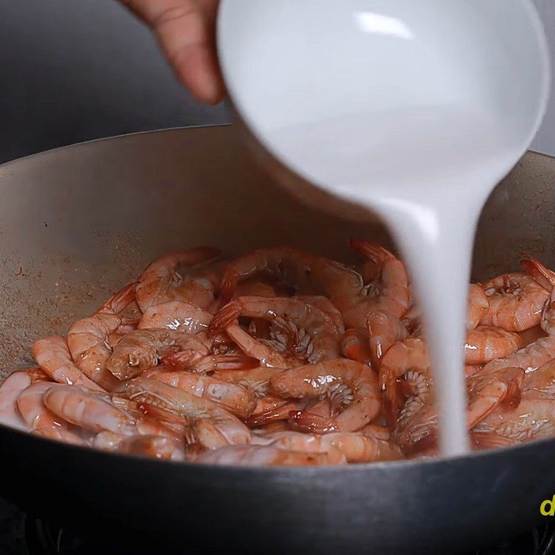 Step 2 Sautéed Shrimp Shrimp cooked in coconut milk