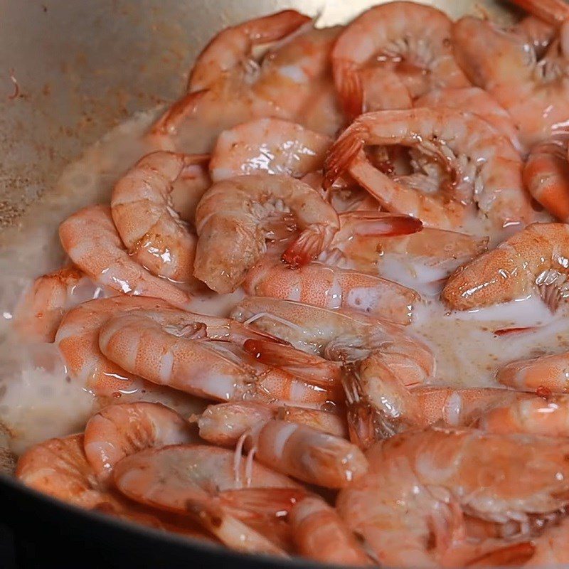 Step 2 Sautéed Shrimp Shrimp cooked in coconut milk