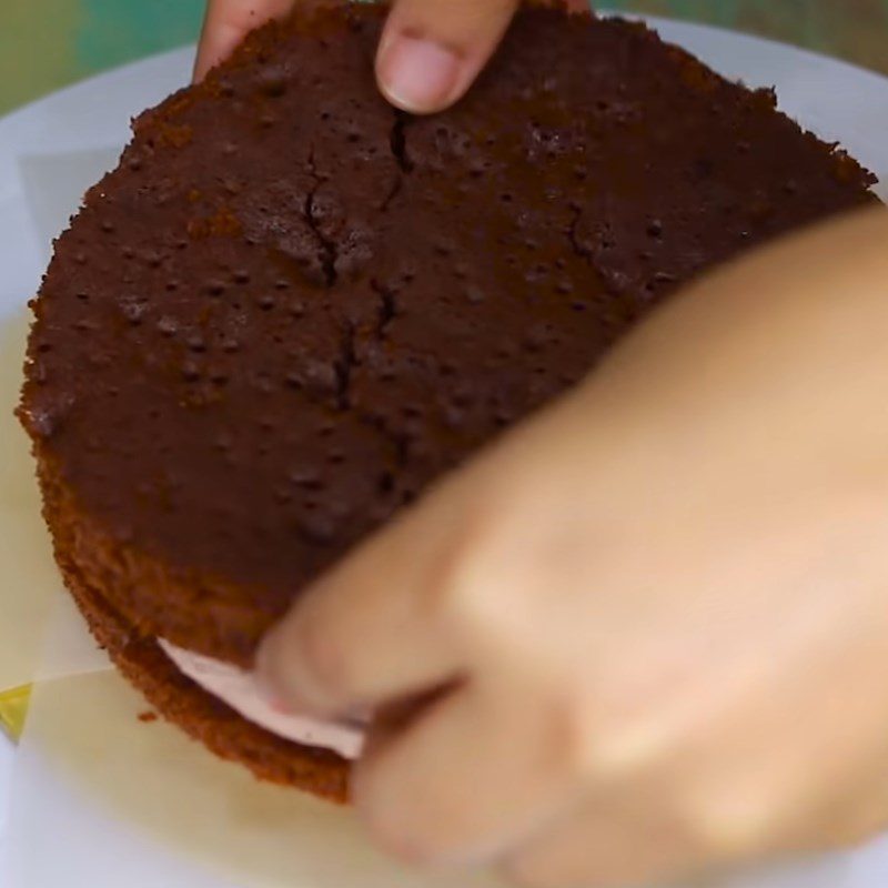 Step 4 Layer the cake and frost the pancake cake