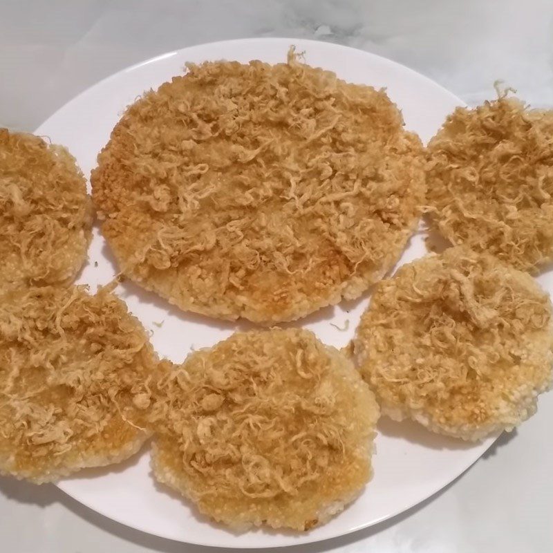 Step 4 Finished product Fried sticky rice with pork floss