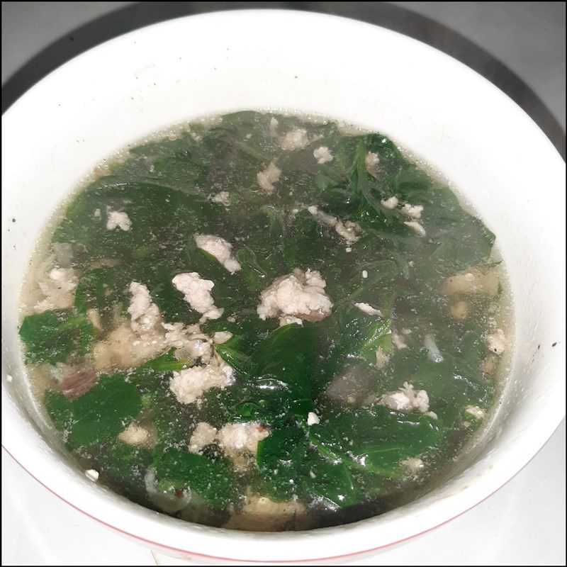 Step 4 Final Product Water Spinach Soup with Minced Meat